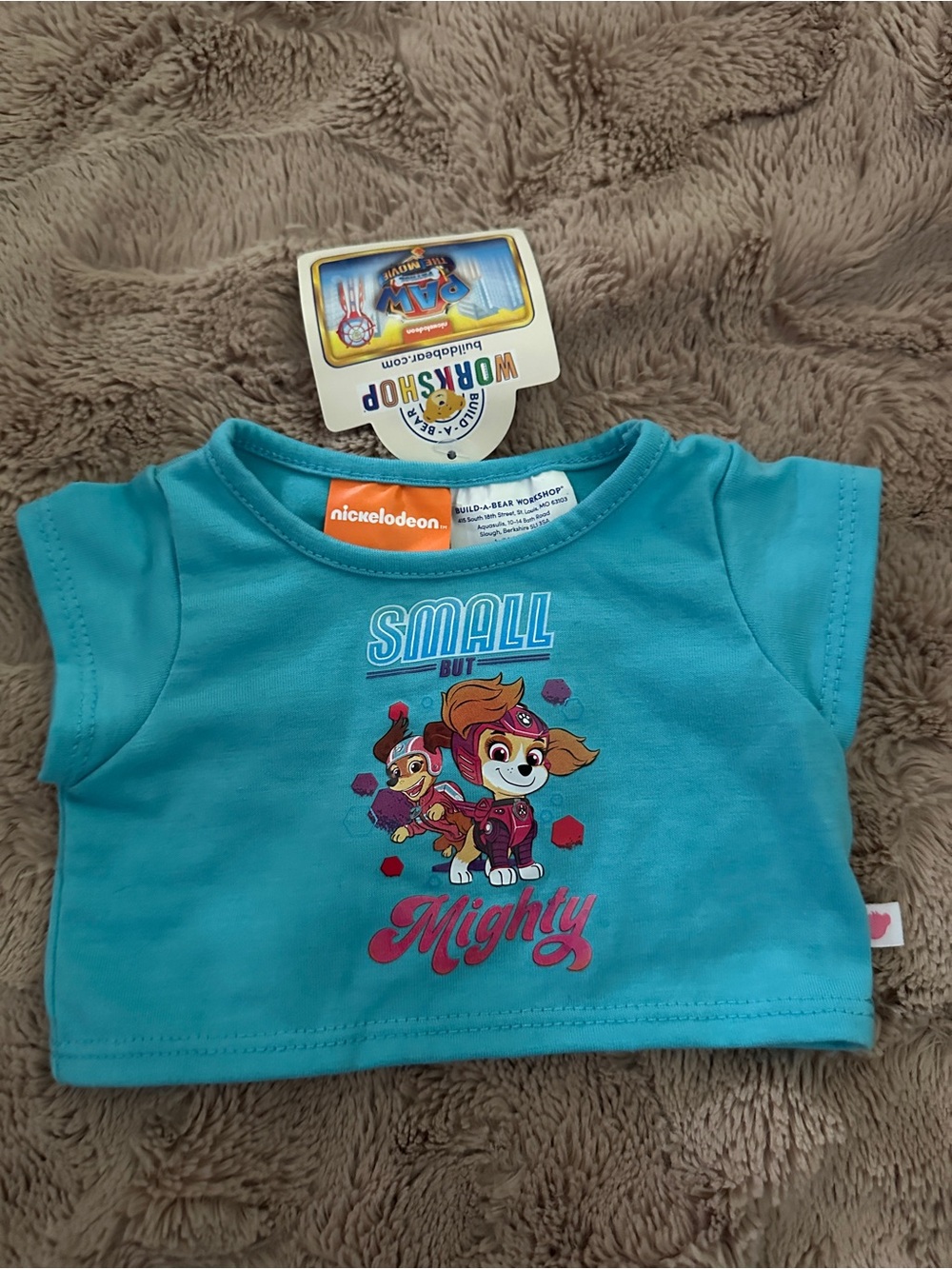 Build-A-Bear x Nickelodeon Paw Patrol 'Small But Mighty' Turquoise stuffy Tee